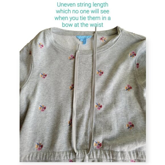 Draper James Heather Grey Embroidered Sweatshirt Dress XS - Picture 10 of 13